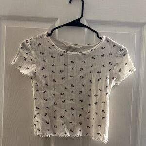 Urban Outfitters White Floral Crop Top